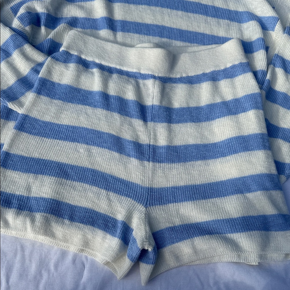 Free People Blue and White Striped Knit Set - Picture 3 of 7